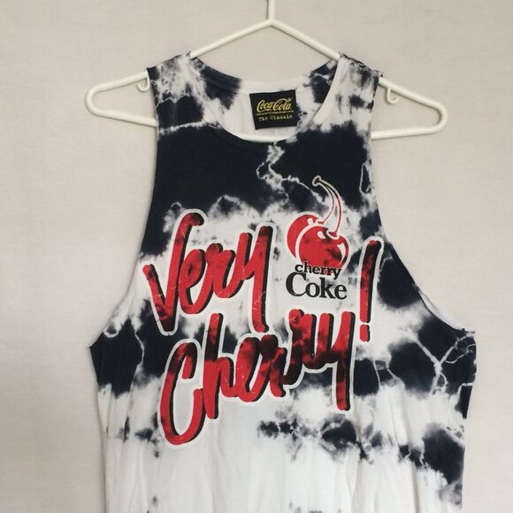 Coca-Cola Coke Very Cherry Womens Camisole Tank Top Small Fringe Black White - Picture 3 of 7
